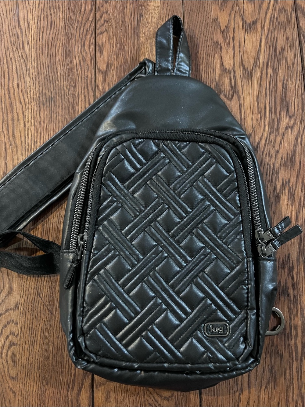 Lug Gunmetal Gray Quilted Crossbody Sling Bag